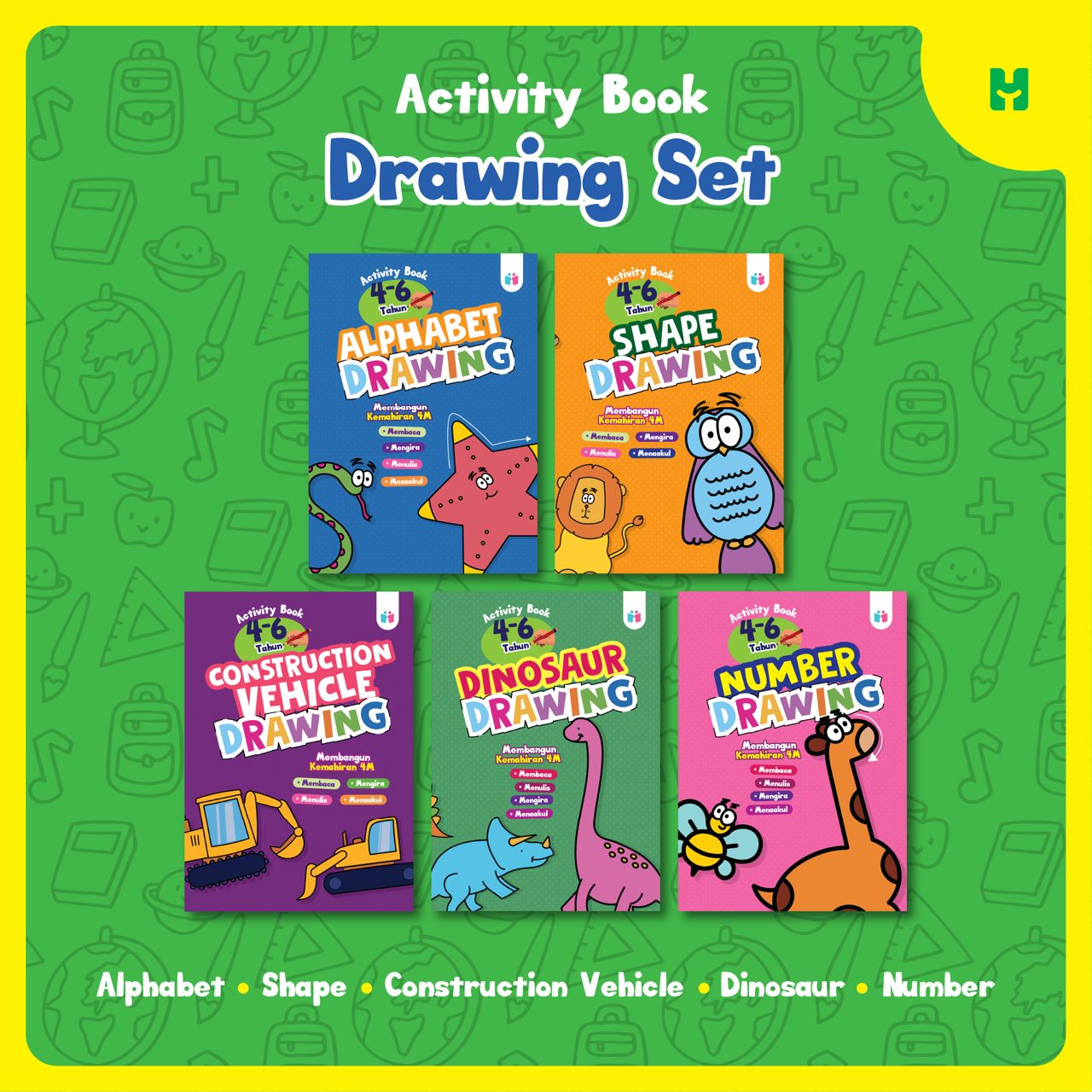 Buku Membangun Kemahiran 4M | Drawing | Tadika. Taska. Prasekolah