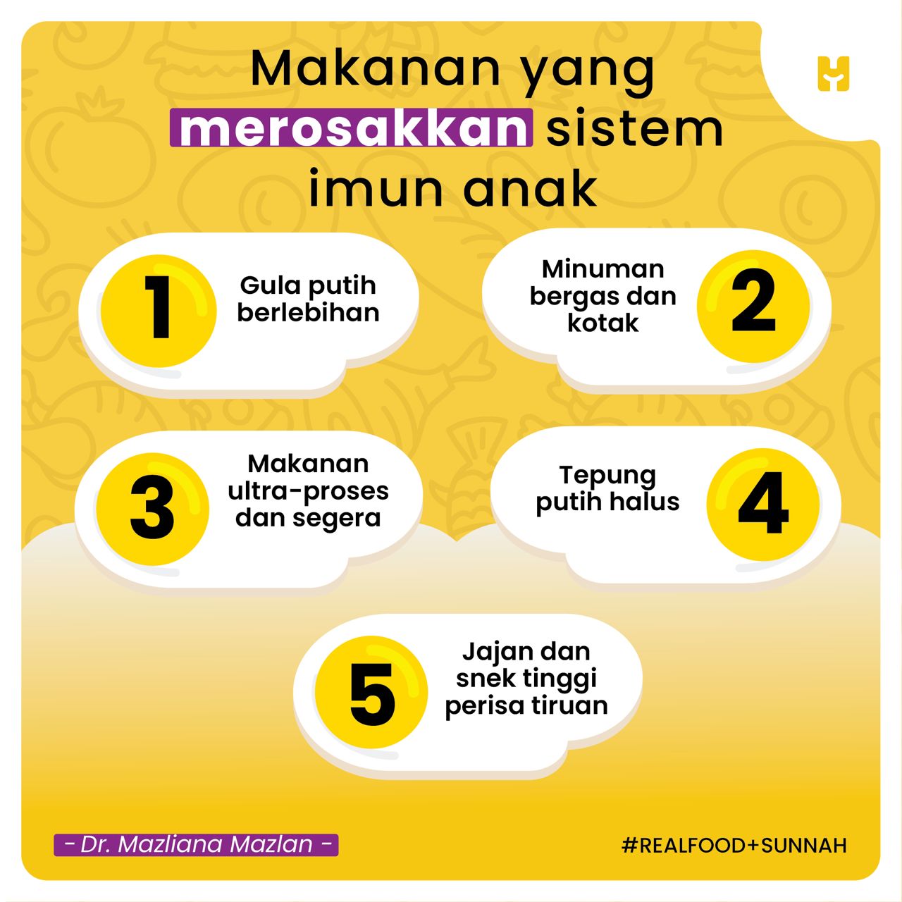 Buku Real Food Plus Sunnah | Makanan Nutrisi Baby Kanak-Kanak Organic Sihat Kuat Cerdas