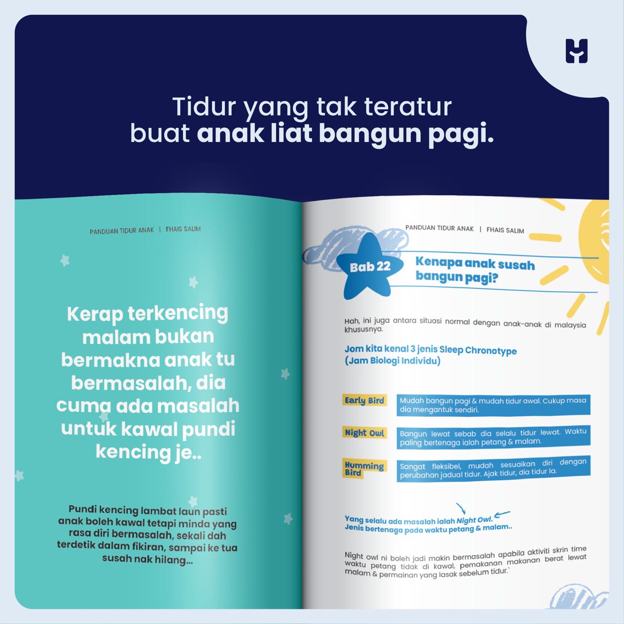 Buku Panduan Tidur Anak | Panduan untuk isu anak susah tidur, tantrum tidur, mengaruk terjaga tengah malam, susah kejut bangun pagi & nangis setiap kali bangun tidur