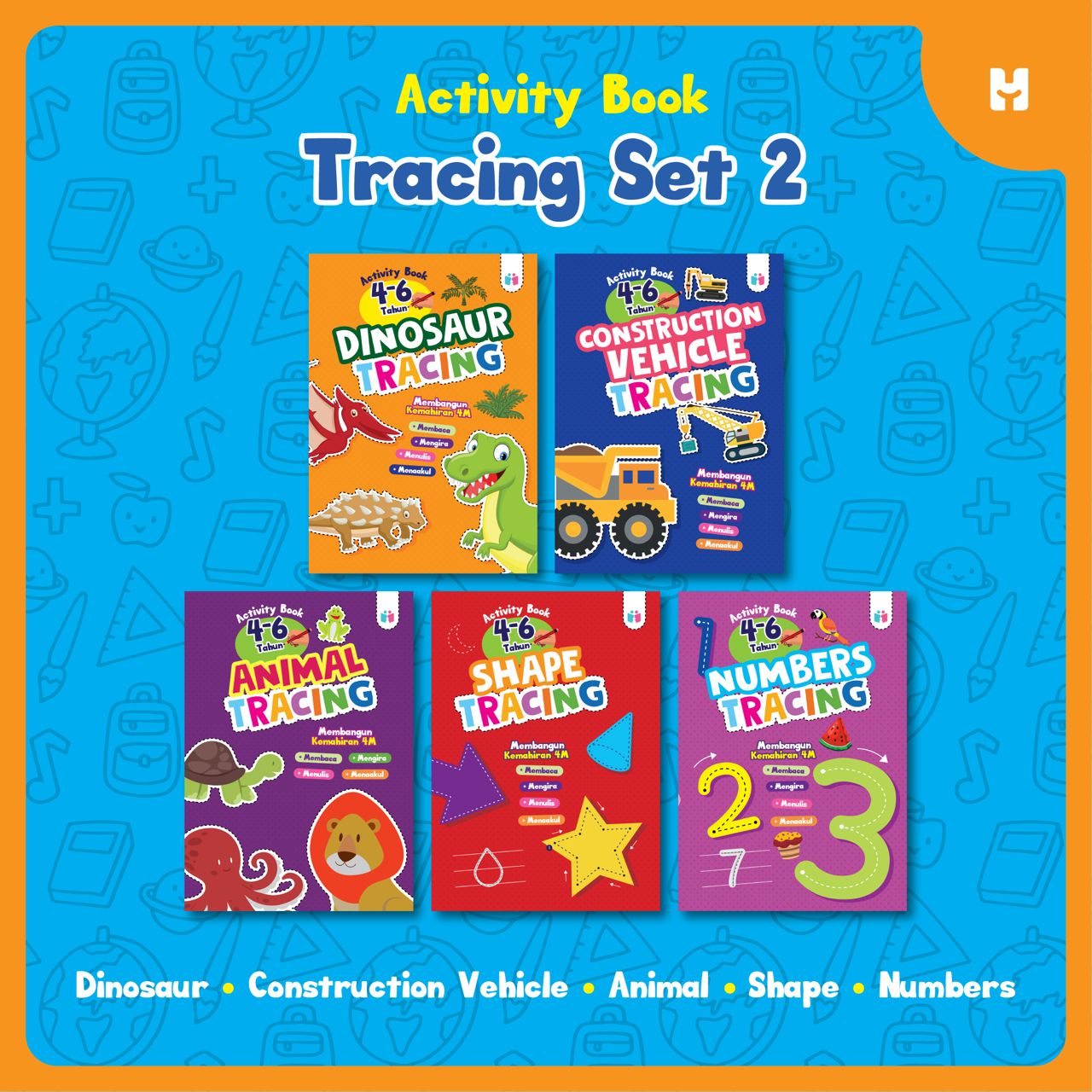 Buku Membangun Kemahiran 4M | Tracing | Tadika. Taska. Prasekolah