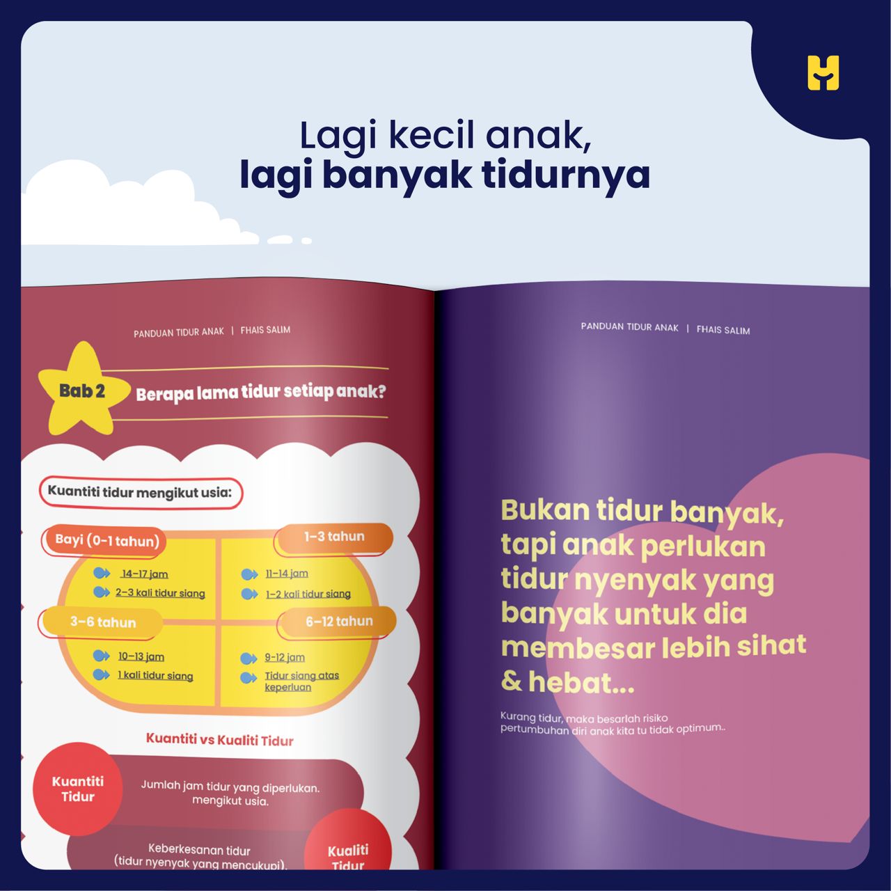 Buku Panduan Tidur Anak | Panduan untuk isu anak susah tidur, tantrum tidur, mengaruk terjaga tengah malam, susah kejut bangun pagi & nangis setiap kali bangun tidur