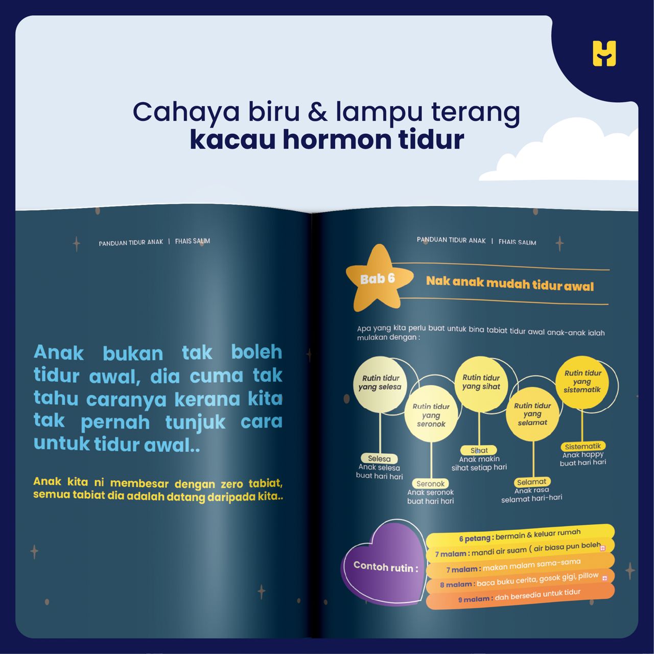 Buku Panduan Tidur Anak | Panduan untuk isu anak susah tidur, tantrum tidur, mengaruk terjaga tengah malam, susah kejut bangun pagi & nangis setiap kali bangun tidur