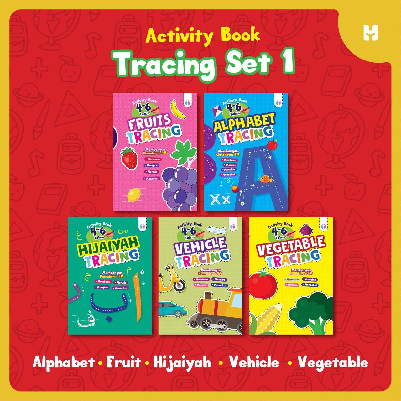 Buku Membangun Kemahiran 4M | Tracing | Tadika. Taska. Prasekolah