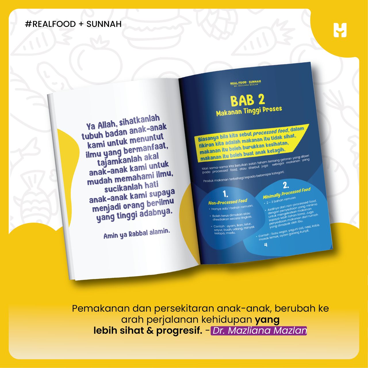 Buku Real Food Plus Sunnah | Makanan Nutrisi Baby Kanak-Kanak Organic Sihat Kuat Cerdas