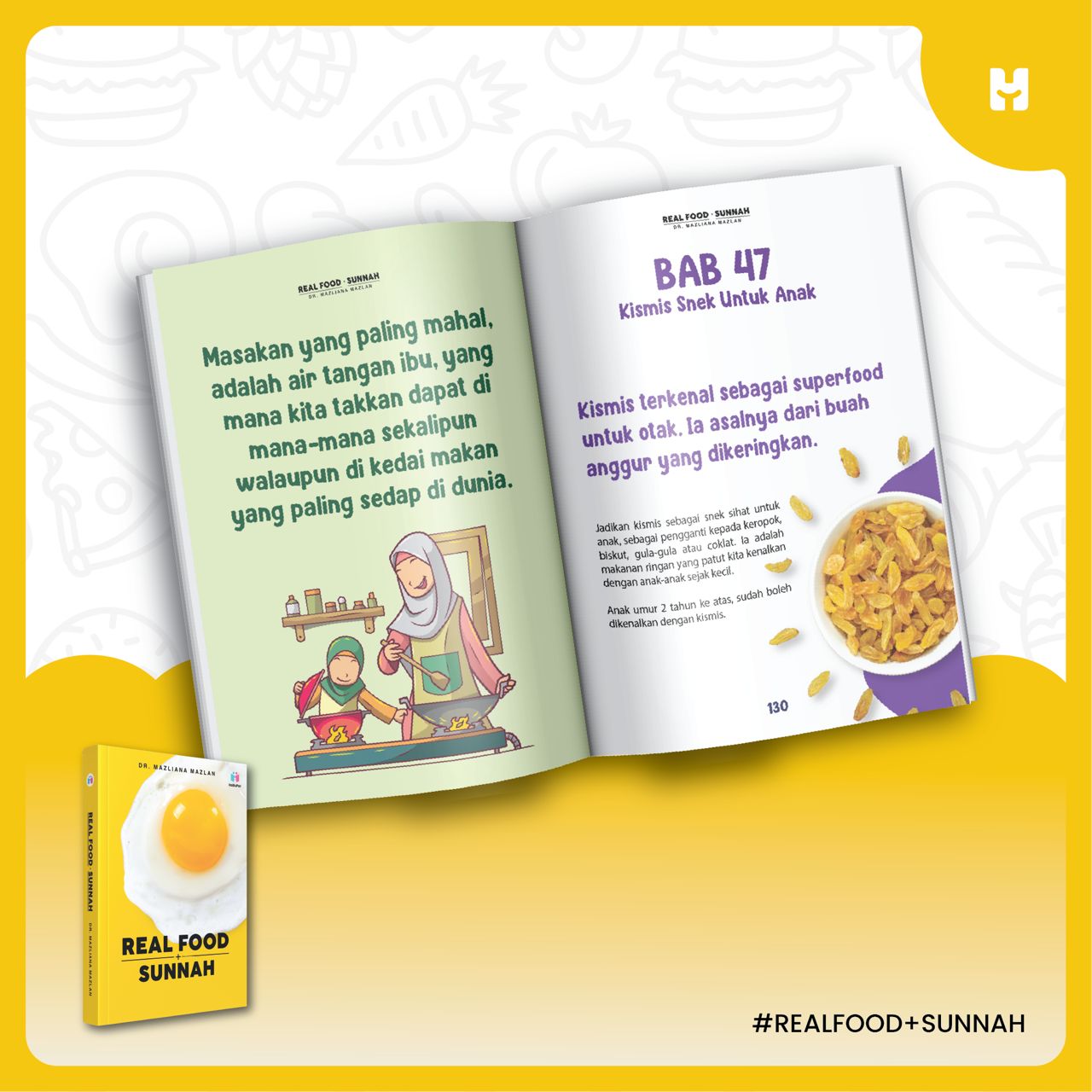 Buku Real Food Plus Sunnah | Makanan Nutrisi Baby Kanak-Kanak Organic Sihat Kuat Cerdas